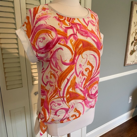 Charlie B linen/cotton side tie pullover NWOT - Picture 2 of 9